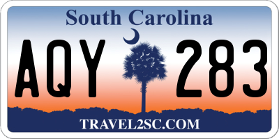 SC license plate AQY283