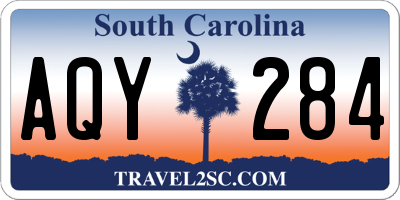 SC license plate AQY284