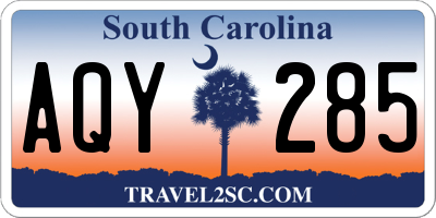 SC license plate AQY285