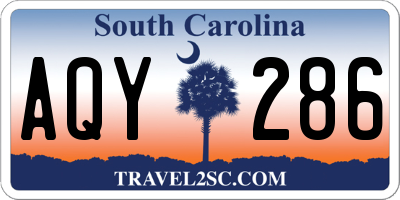 SC license plate AQY286