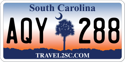 SC license plate AQY288