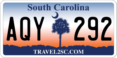 SC license plate AQY292