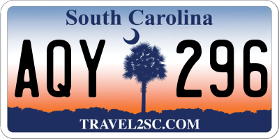 SC license plate AQY296
