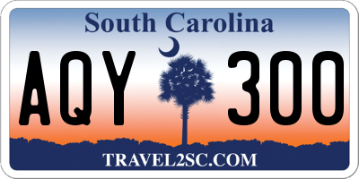 SC license plate AQY300