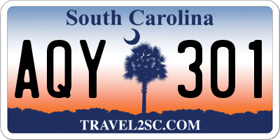 SC license plate AQY301