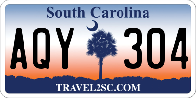 SC license plate AQY304