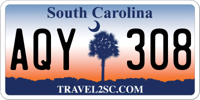 SC license plate AQY308