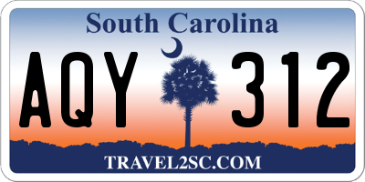 SC license plate AQY312