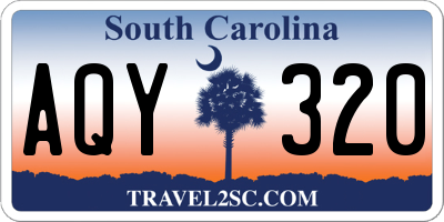 SC license plate AQY320
