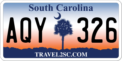 SC license plate AQY326