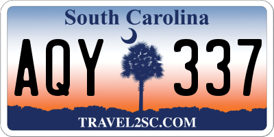 SC license plate AQY337