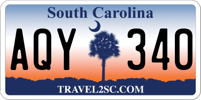 SC license plate AQY340