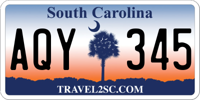 SC license plate AQY345