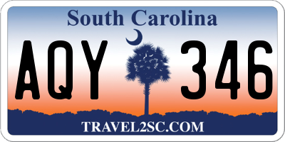 SC license plate AQY346