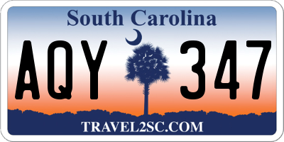 SC license plate AQY347