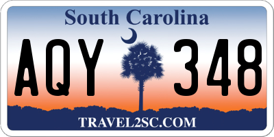 SC license plate AQY348