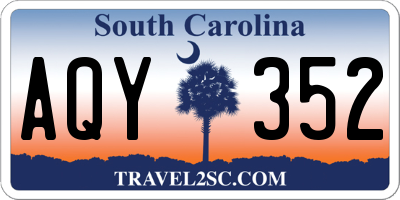 SC license plate AQY352