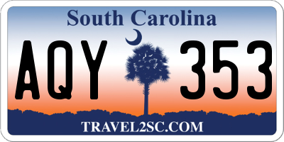 SC license plate AQY353