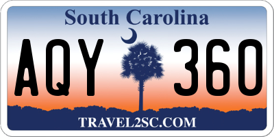 SC license plate AQY360