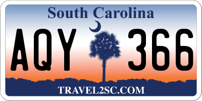 SC license plate AQY366