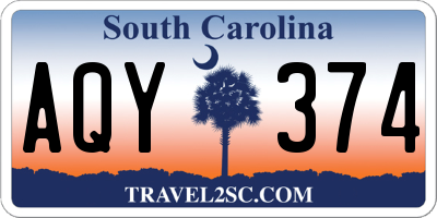 SC license plate AQY374