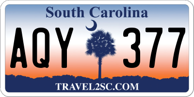 SC license plate AQY377
