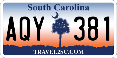 SC license plate AQY381
