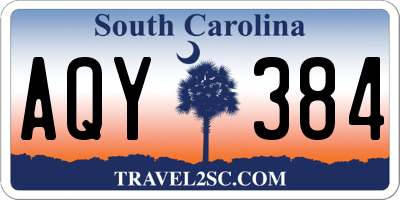 SC license plate AQY384