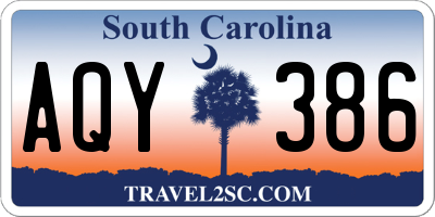 SC license plate AQY386