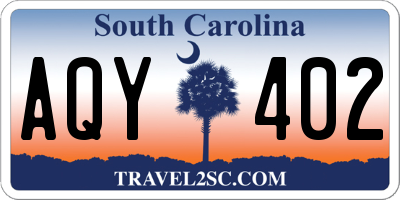 SC license plate AQY402