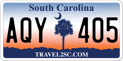 SC license plate AQY405