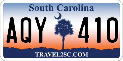 SC license plate AQY410