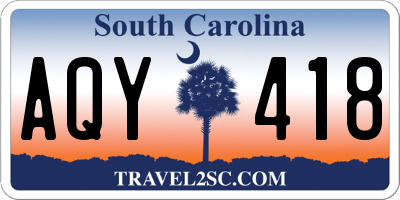 SC license plate AQY418