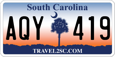 SC license plate AQY419