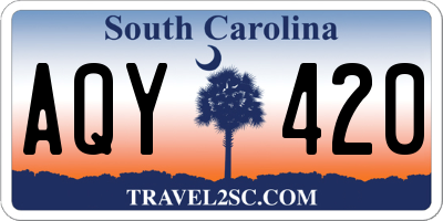 SC license plate AQY420