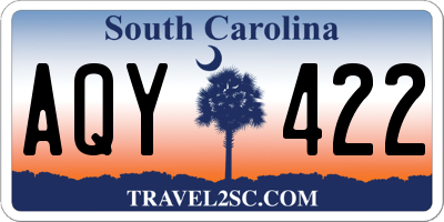 SC license plate AQY422