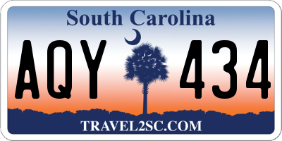 SC license plate AQY434