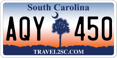 SC license plate AQY450