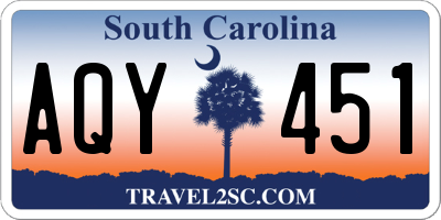 SC license plate AQY451
