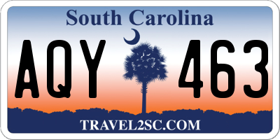 SC license plate AQY463