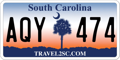 SC license plate AQY474