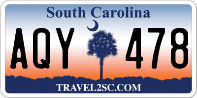 SC license plate AQY478