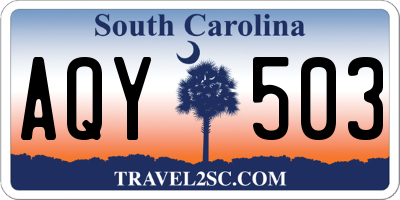 SC license plate AQY503