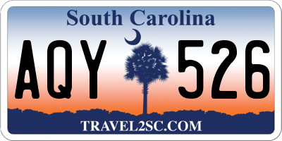 SC license plate AQY526