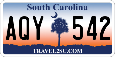 SC license plate AQY542