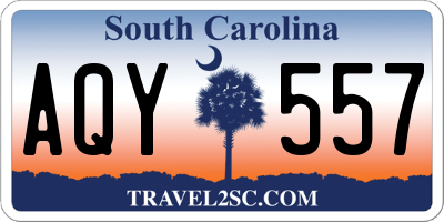SC license plate AQY557