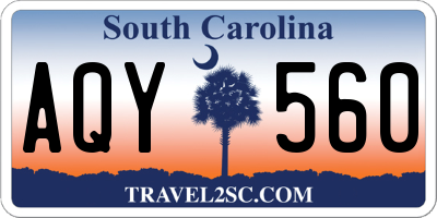 SC license plate AQY560