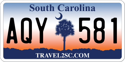 SC license plate AQY581