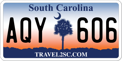 SC license plate AQY606