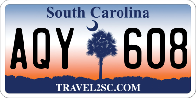 SC license plate AQY608